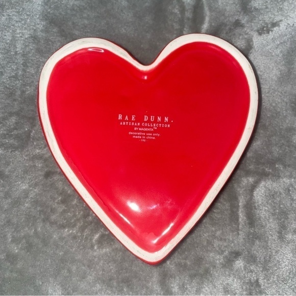 Rae Dunn “LOVE” Red Heart Shaped Jewelry or Trinket Box with White Love Letters - Picture 8 of 12